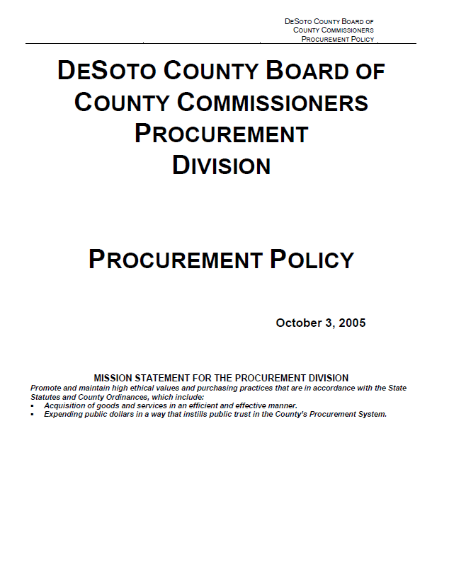 DeSoto County Procurement Policy